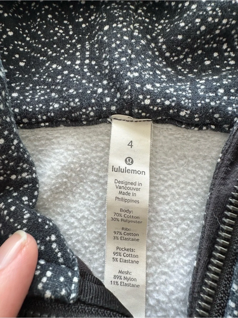 Lululemon full-zip scuba hoodie size 4